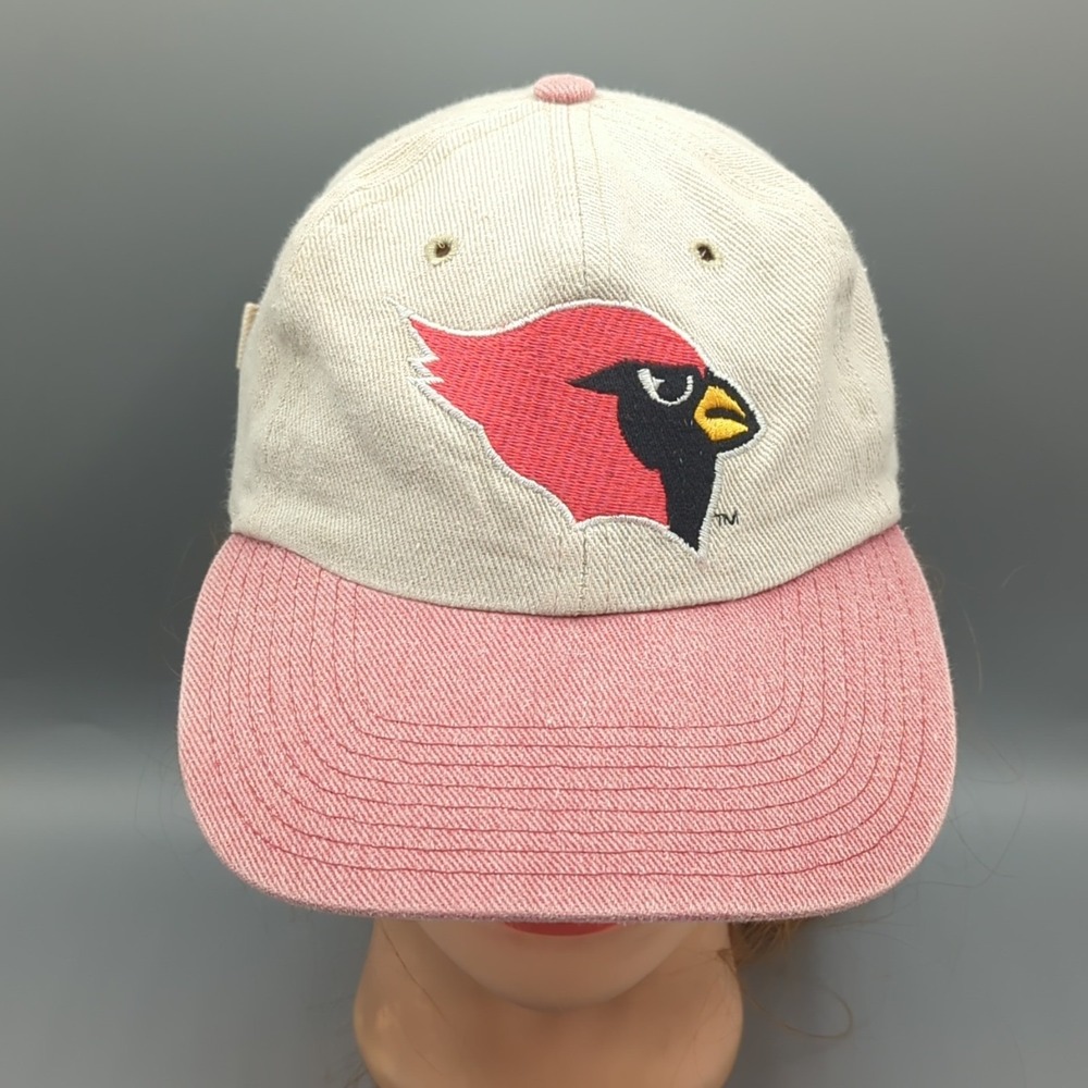 Vintage 90s Arizona Cardinals NFL Strapback Hat Cap Eastport OSFA Faded